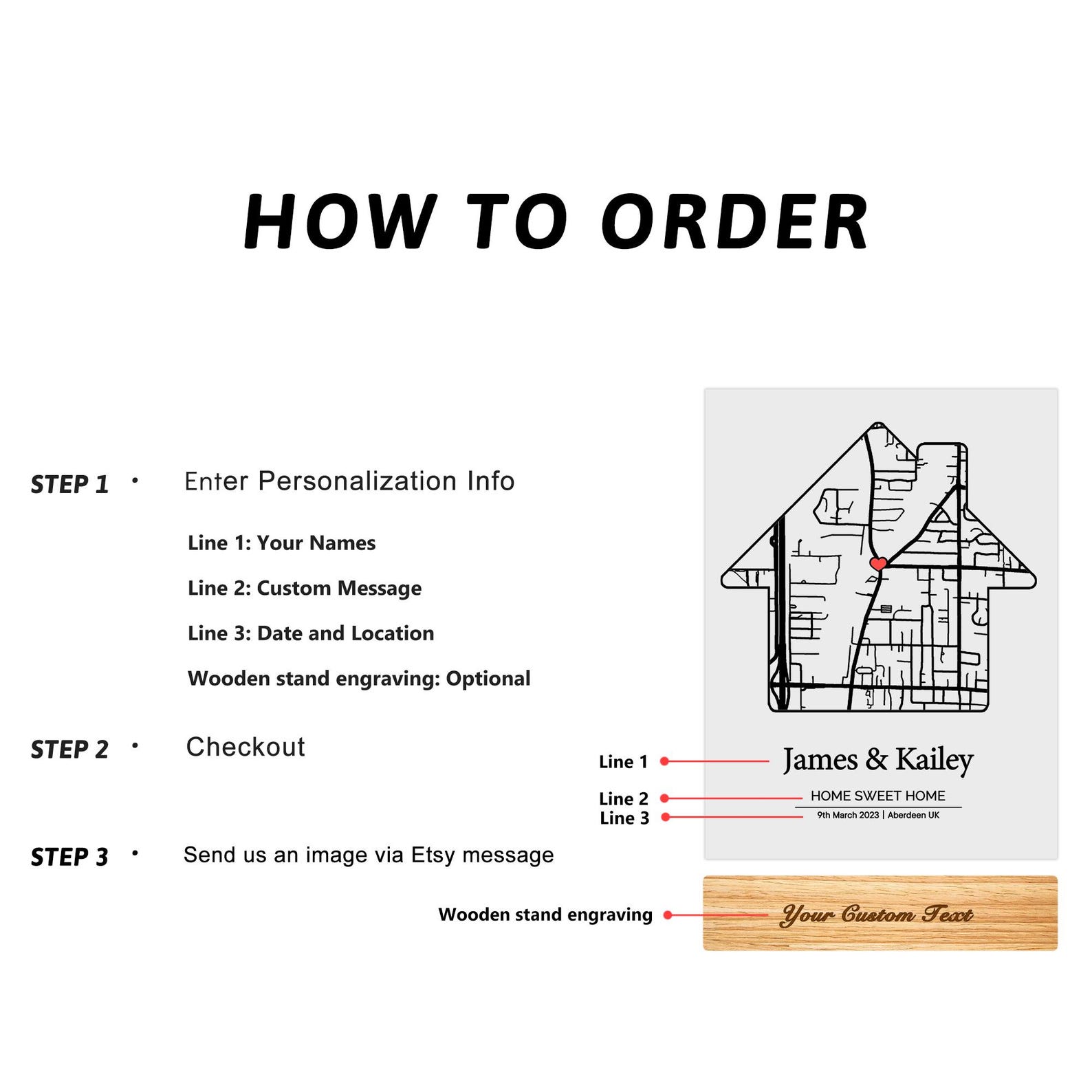Custom Home Map, Personalized Housewarming Gift, First Home Gift Map ...