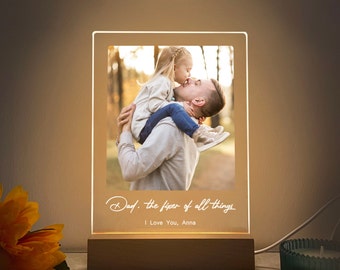 Custom Photo Light, First Fathers Day Gift From Kids, Gifts for dad, Personalized Picture Frame, Grandparent Gifts, COLLAGE01