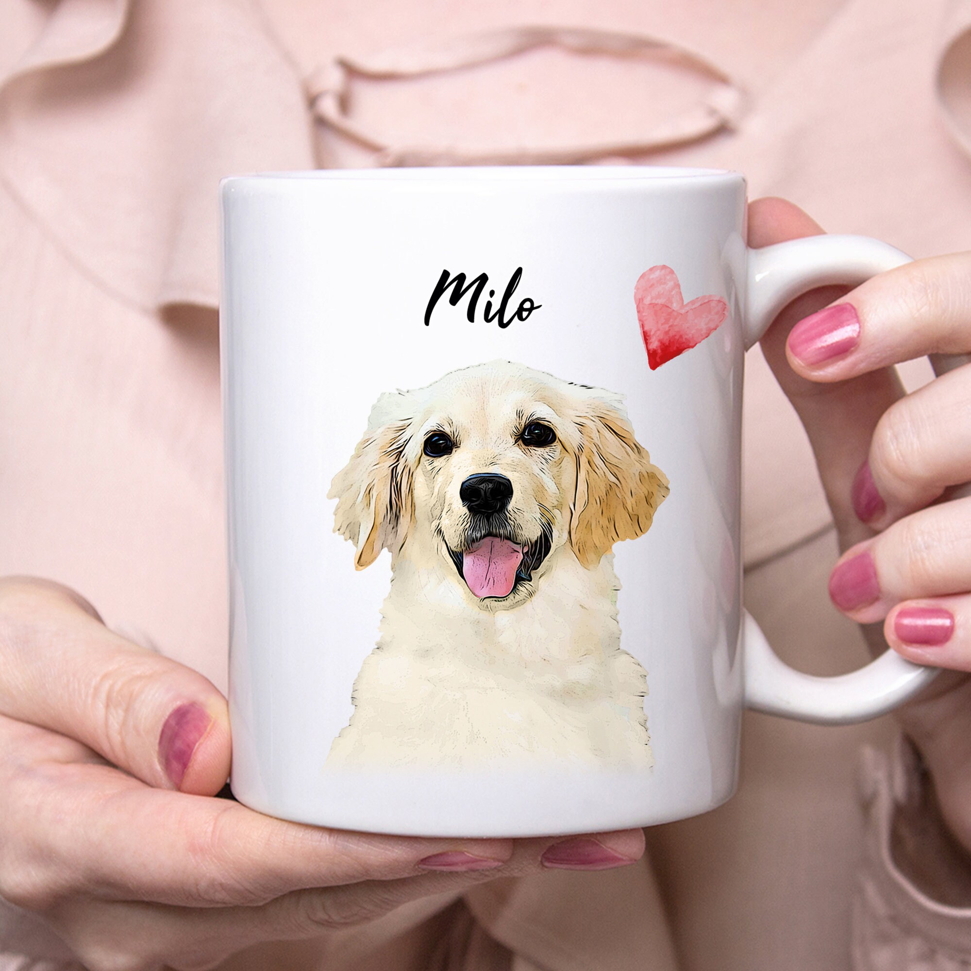 Custom Dog Portrait Coffee Mug Custom Pet Coffee Mug Custom Etsy