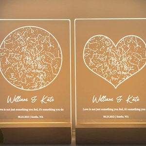 Aangepaste sterrenkaart op datum, gepersonaliseerde sterrenkaartprint, aangepaste sterrenkaart, print nachtelijke hemel, aangepast nachtlampje, astronomiecadeaus, STAR01