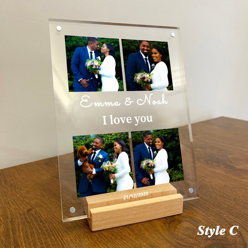 Custom Photo Collage Plaque Personalized Picture Frames Glass Etsy