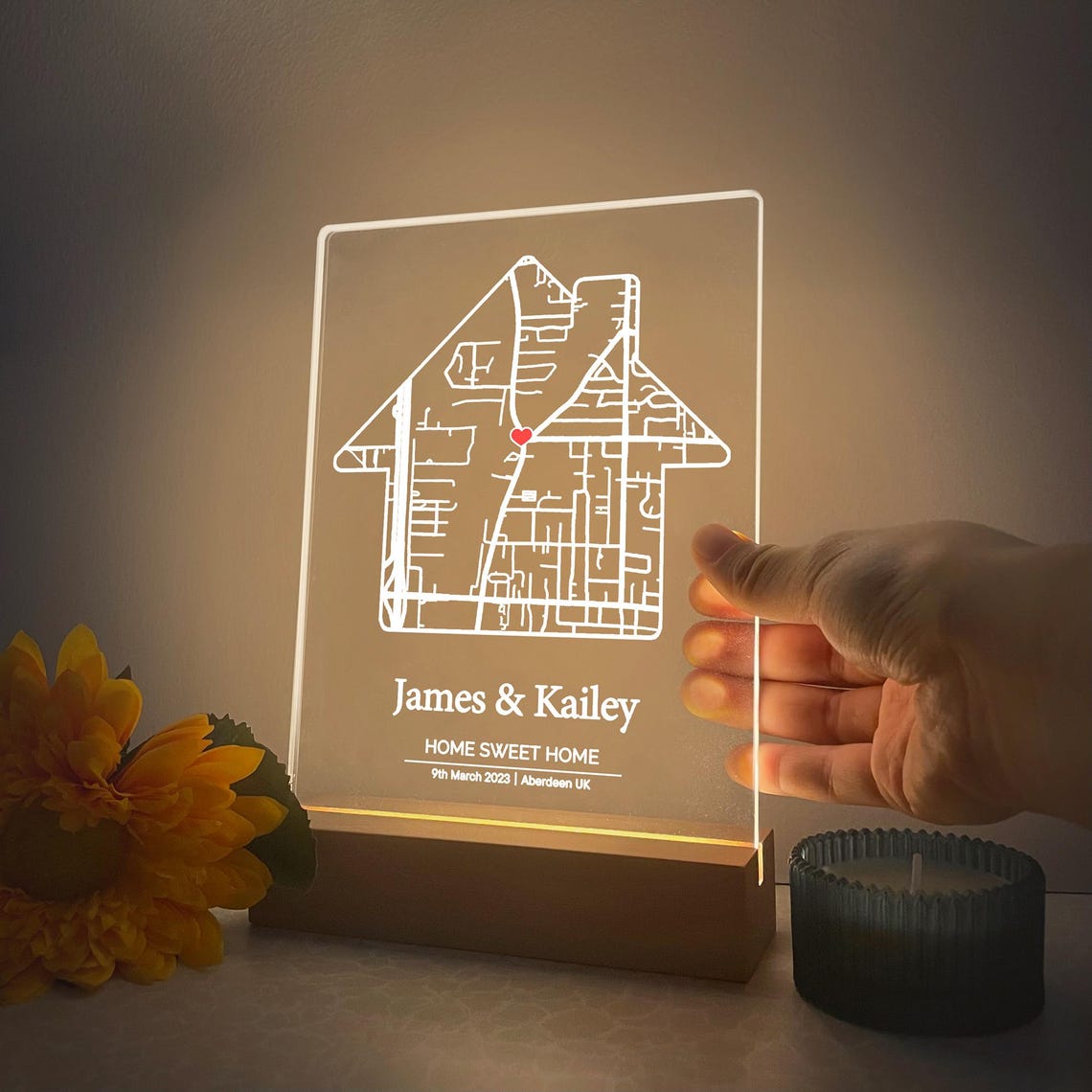 Custom Home Map, Personalized Housewarming Gift, First Home Gift Map ...