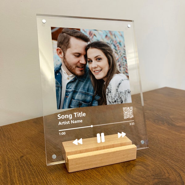Custom Song Plaque, Personalized picture frames, Music wall art gifts, Custom photo print gift, Birthday gift for him, MP01