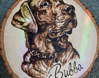 dog picture wood burned picture Custom Laser Engraved Photo on wood custom rustic wood photo girlfriend gift personalized gift