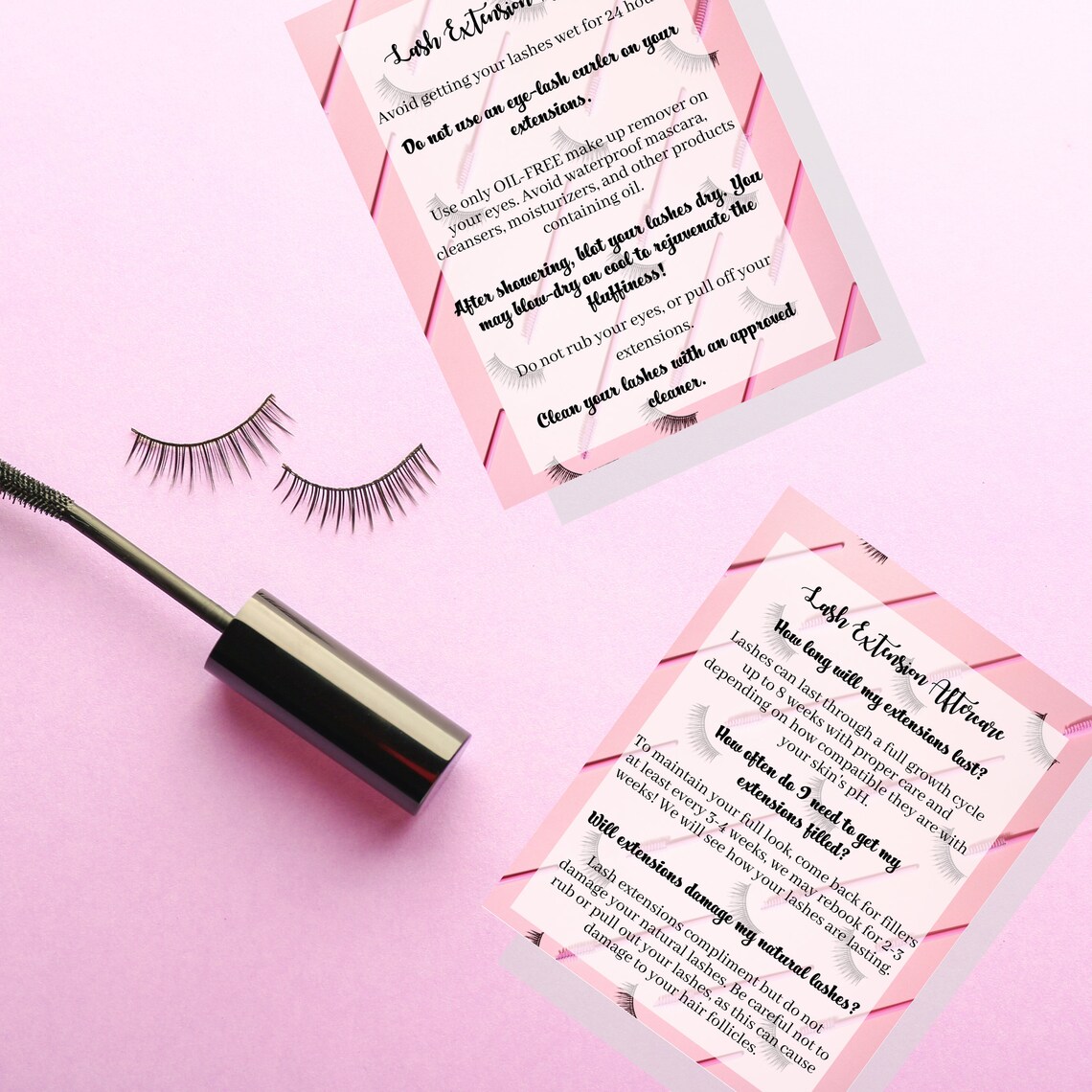 Lash Extension Aftercare Instruction Cards 34 or 23 Week Etsy