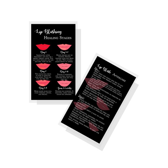 Lip Blush Healing Process and Aftercare Instruction Cards Etsy