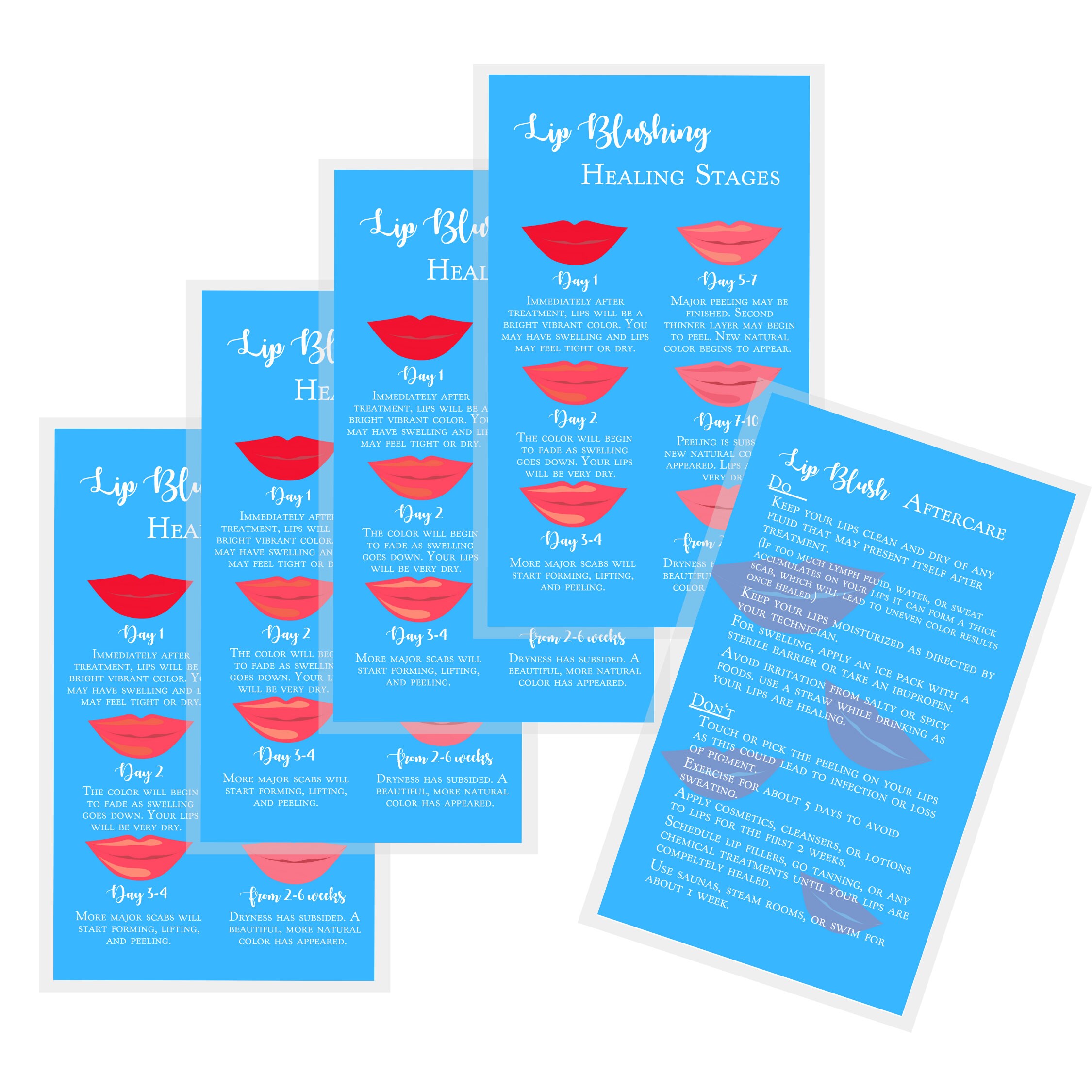 Lip Blush Healing Process and Aftercare Instruction Cards Etsy