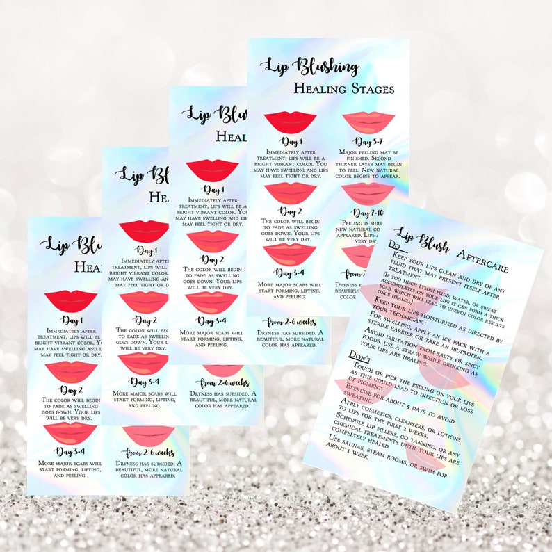 Lip Blush Healing Process and Aftercare Instruction Cards Etsy