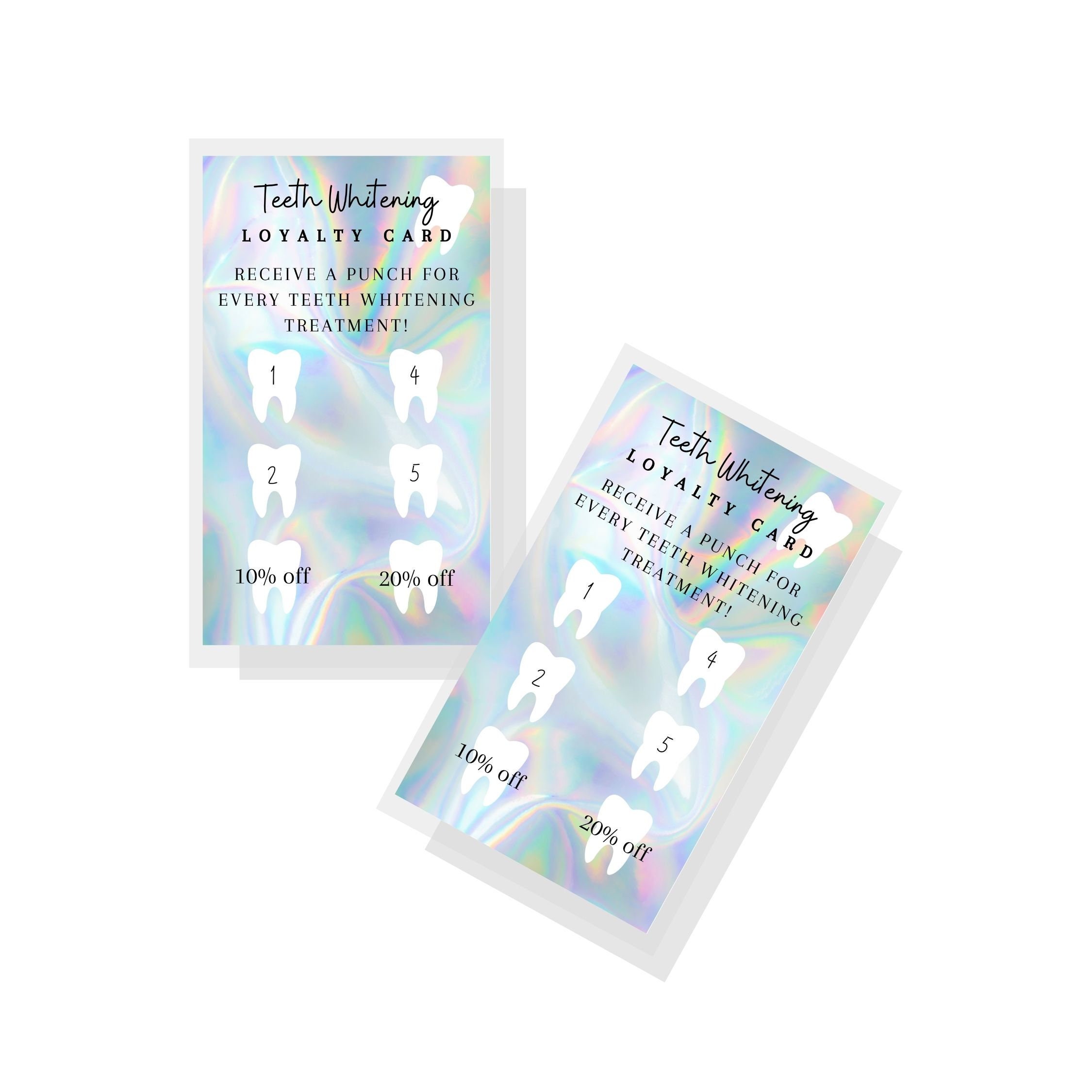 Teeth Whitening Loyalty Discount Card Digital Download Etsy