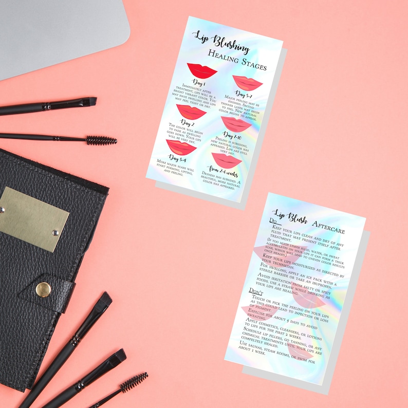 Lip Blush Healing Process and Aftercare Instruction Cards Etsy