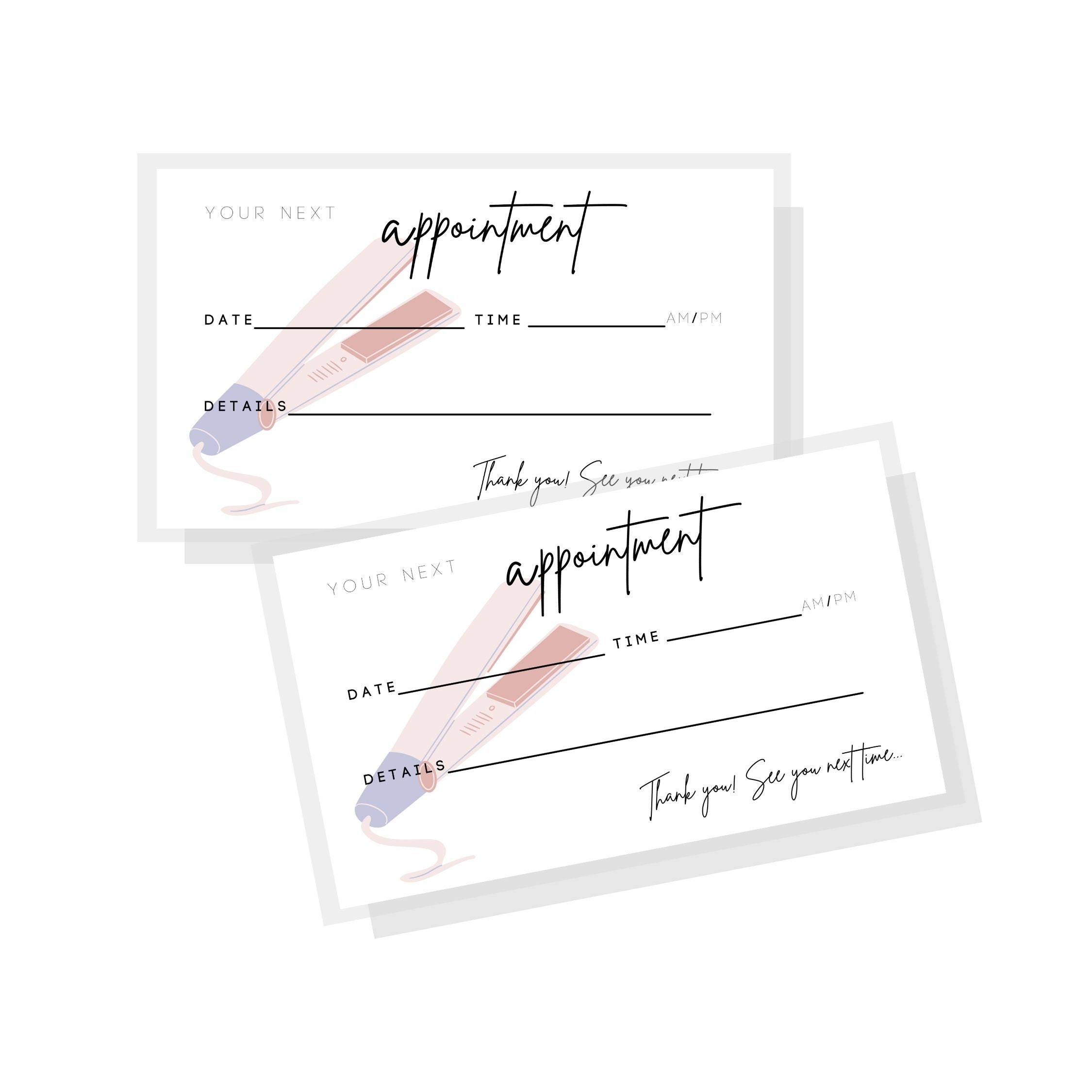 Hair Appointment Reminder Cards Digital Download 2x3.5 Etsy
