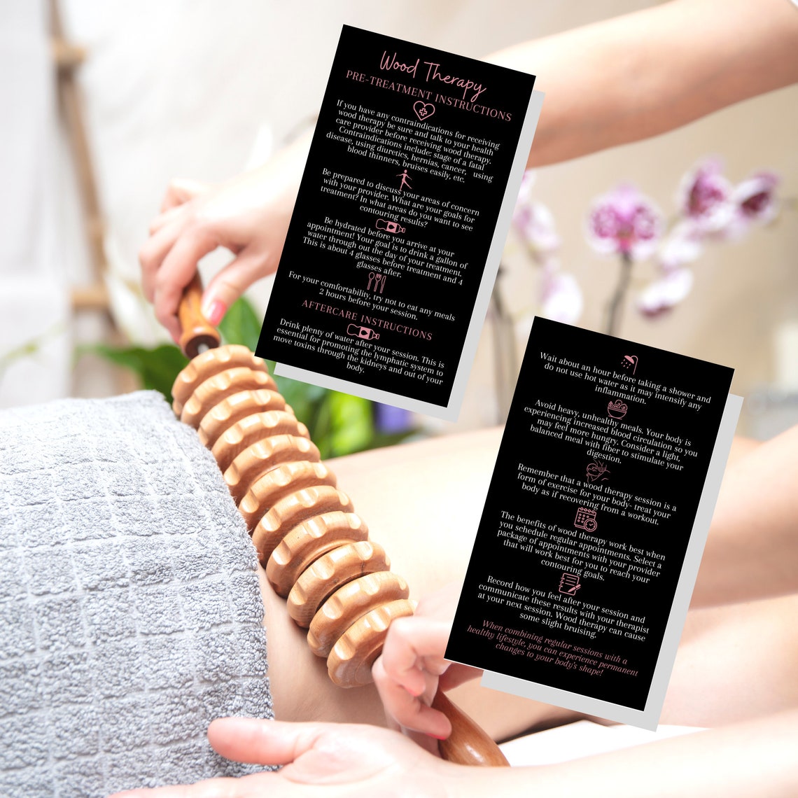Wood Therapy Body Contouring Pre/post Treatment Care Cards Etsy