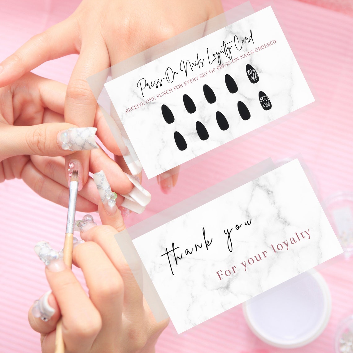PressOn Nails Loyalty Discount Card Digital Download 2x3.5 Etsy