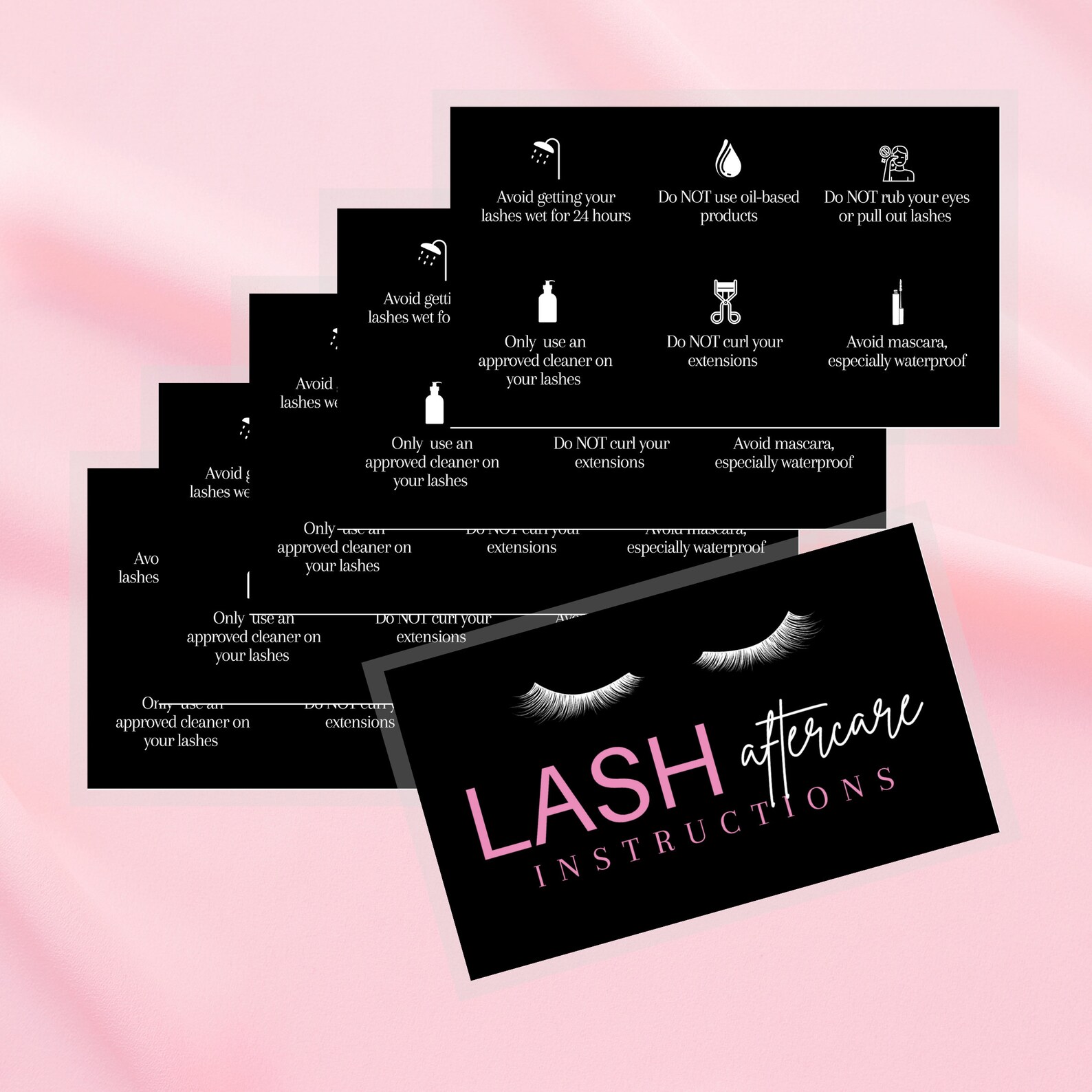 Lash Extension Aftercare Instruction Card Digital Download Etsy