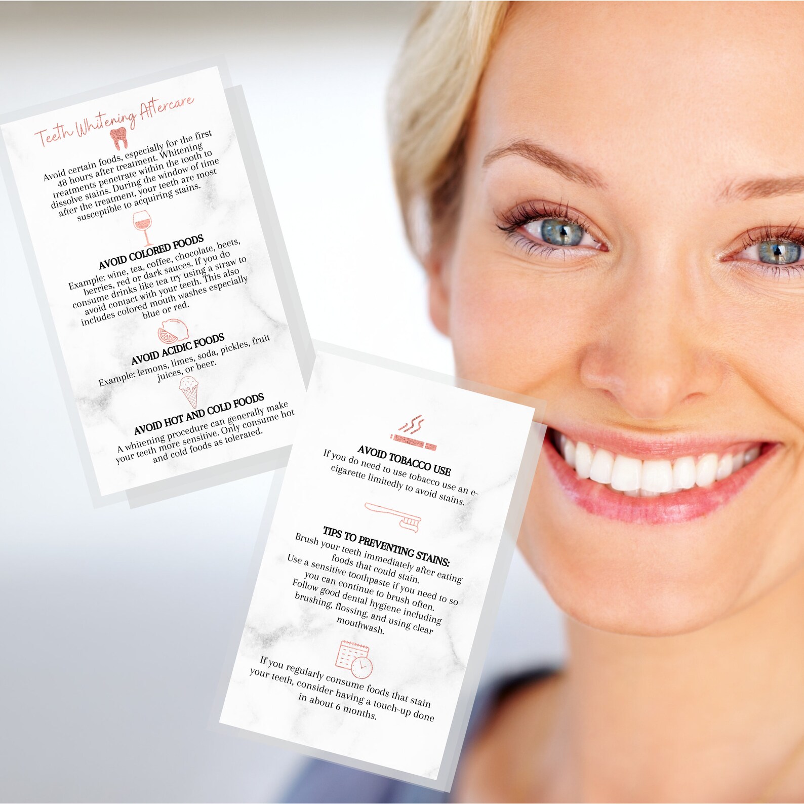 Teeth Whitening Aftercare Card Digital Download 2x3.5 Inch Etsy