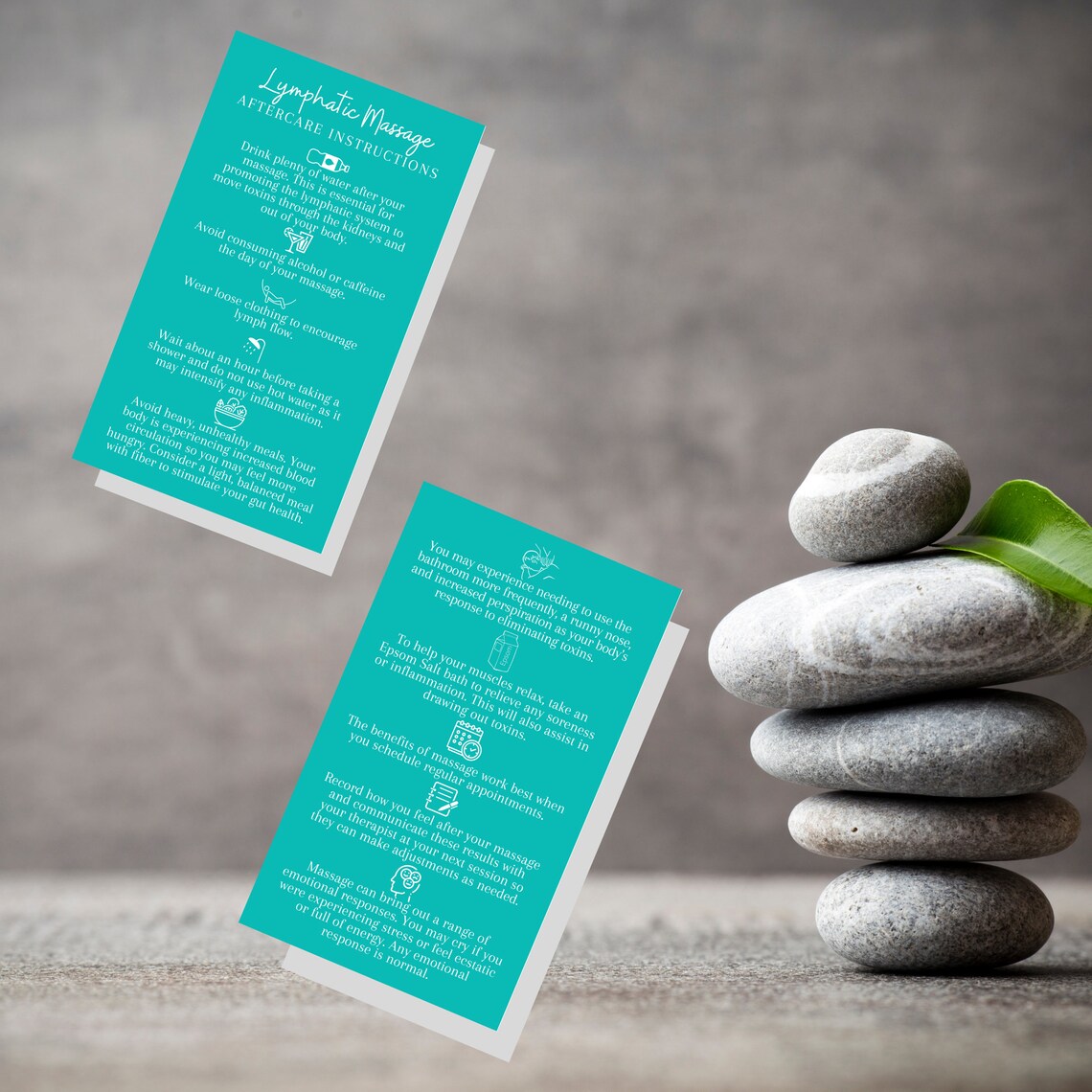 Lymphatic Massage Aftercare Card Digital Download Etsy
