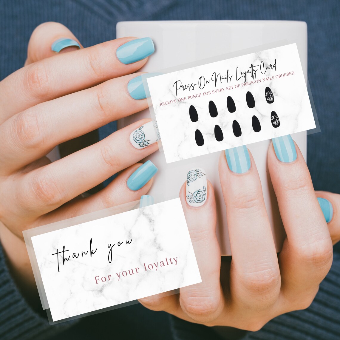PressOn Nails Loyalty Discount Card Digital Download 2x3.5 Etsy