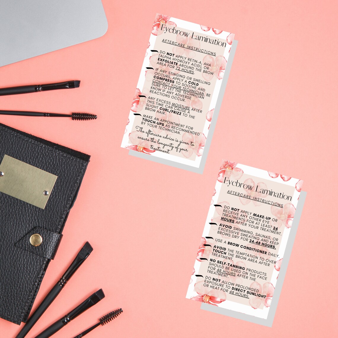 Eyebrow Lamination Aftercare Instruction Cards Digital Etsy Australia