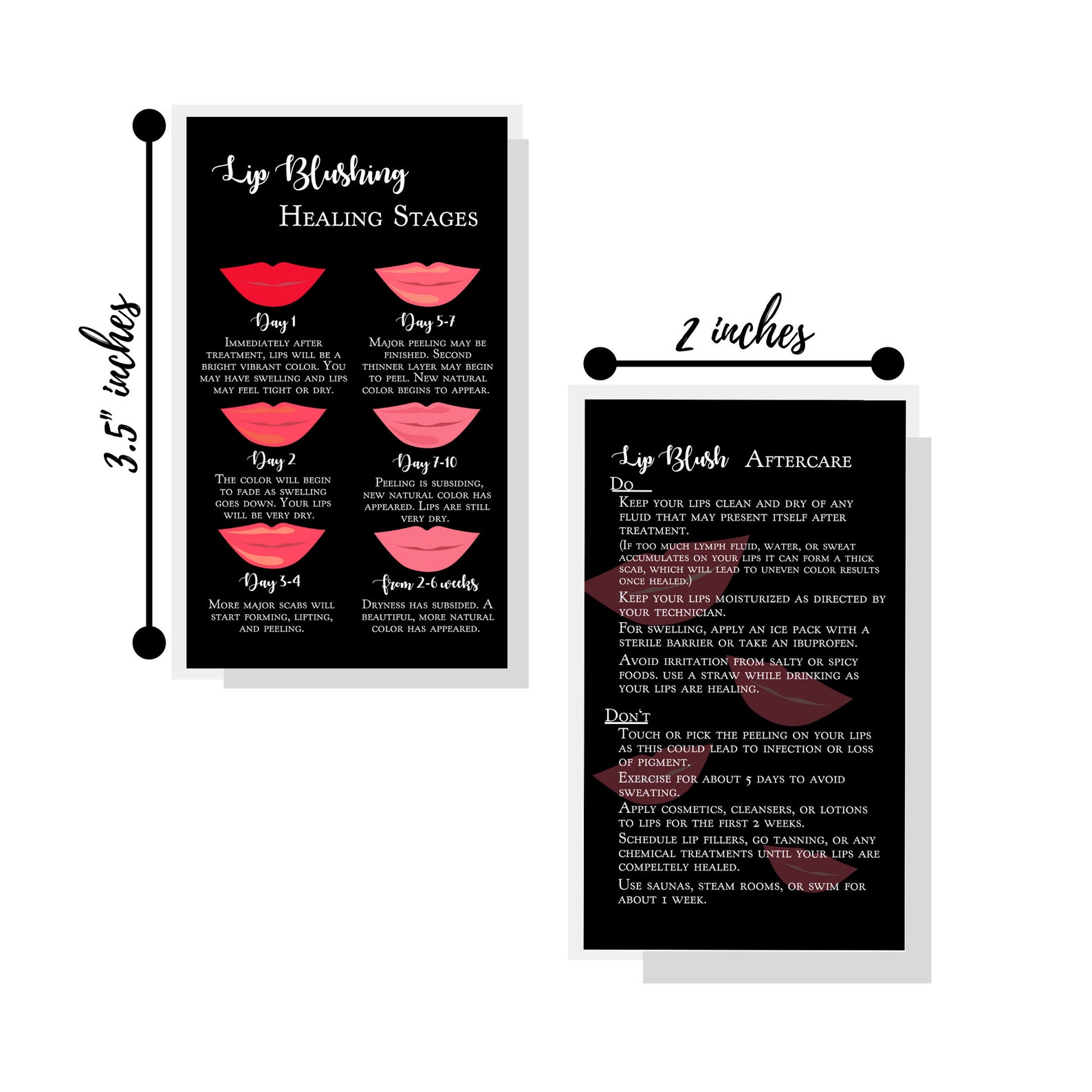 Lip Blush Healing Process and Aftercare Instruction Cards Etsy