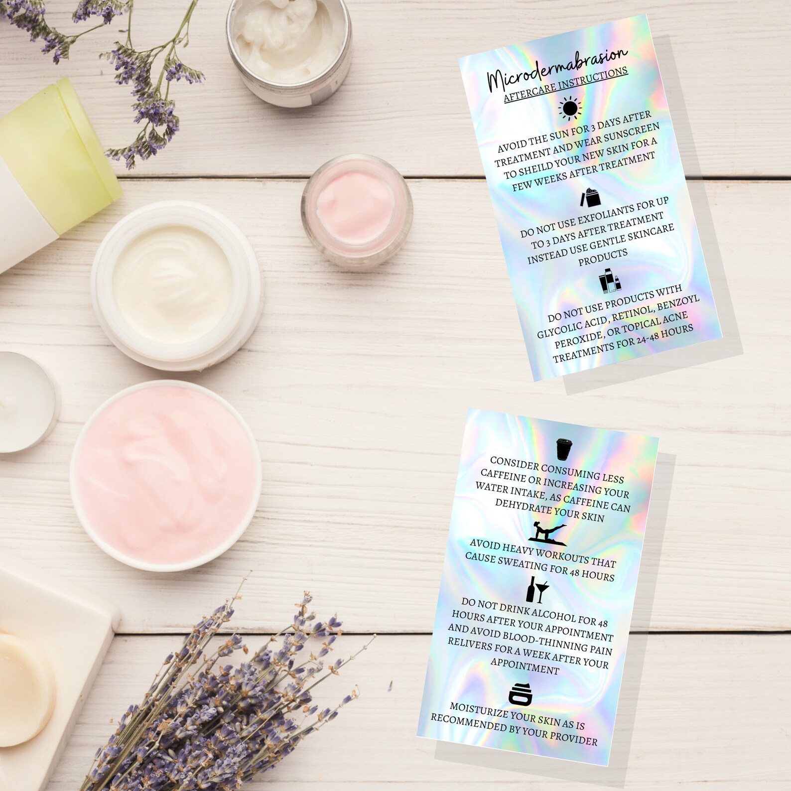Microdermabrasion Aftercare Instructions Card Digital Etsy
