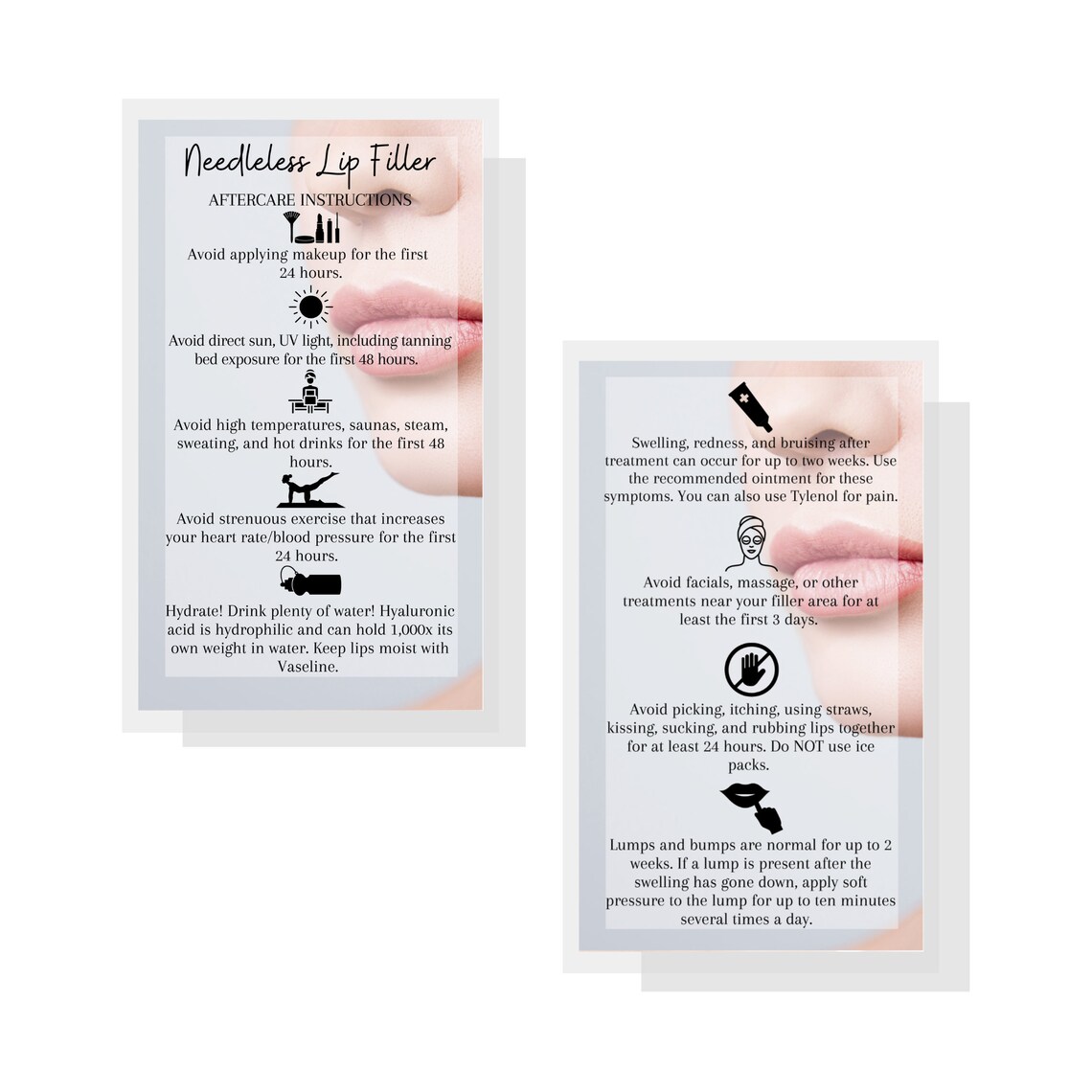 Needleless Lip Filler Aftercare Instructions Digital Etsy