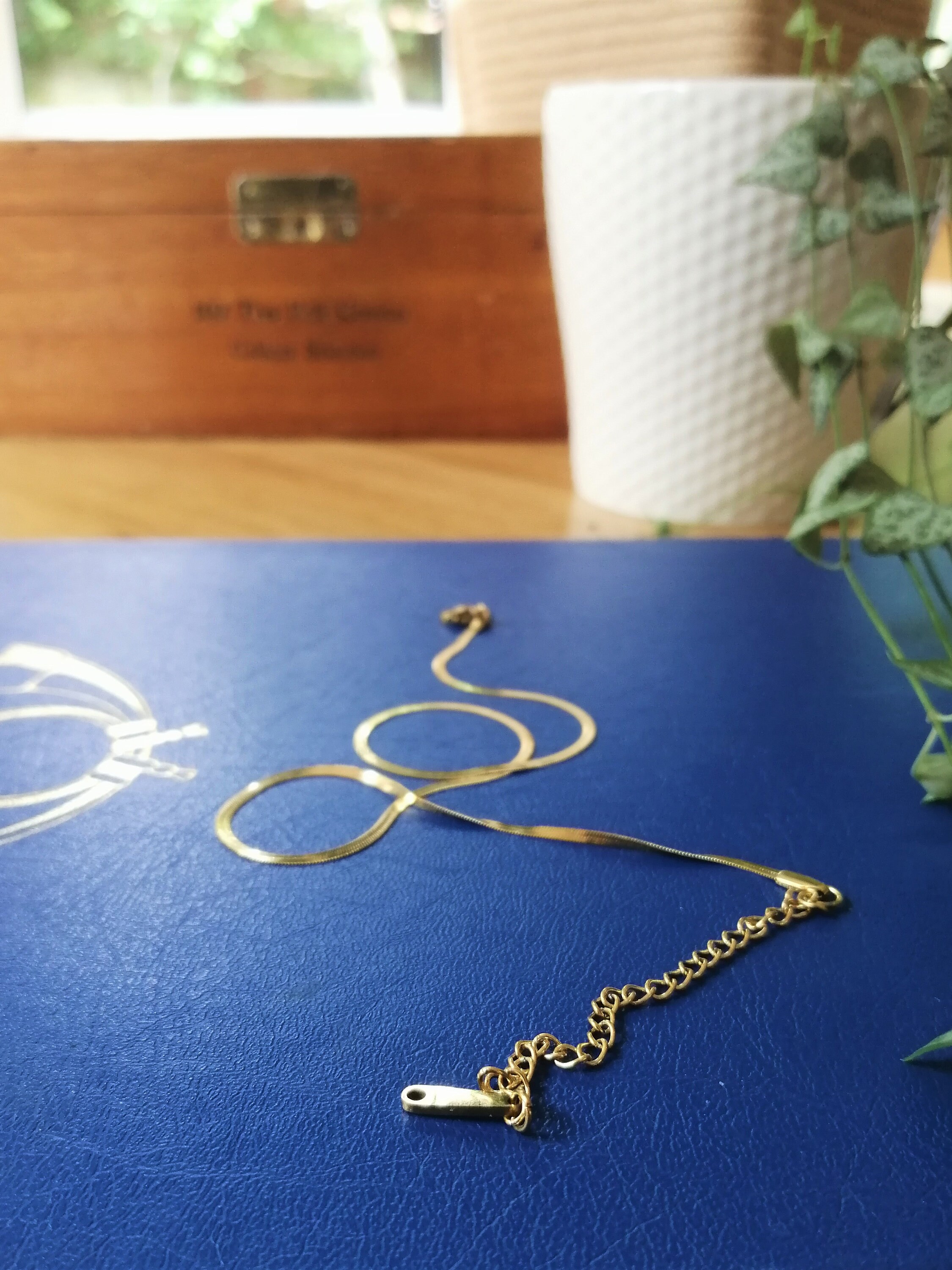 14K Yellow Gold 2mm Herringbone Necklace 40 45 50cm / Etsy UK