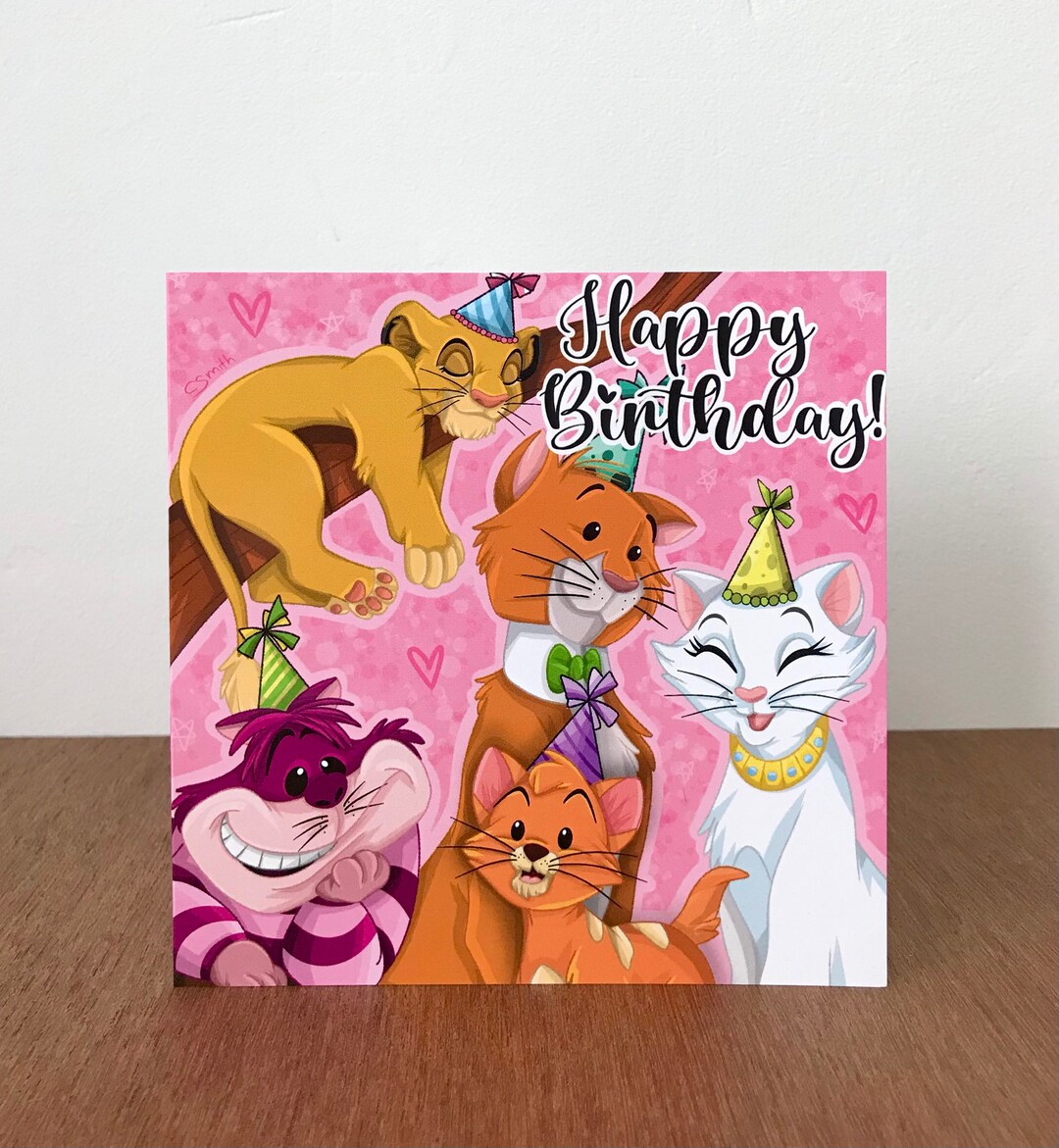 Magical Cats in Party Hats Birthday Card - Etsy UK