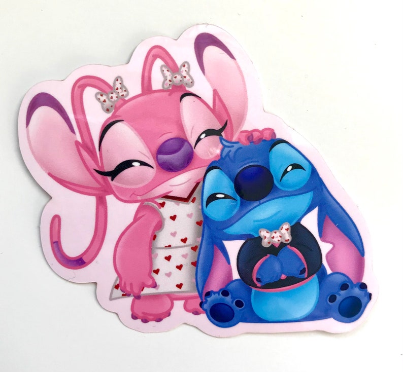 Stitch & Angel Valentines Day Vinyl Sticker - Etsy