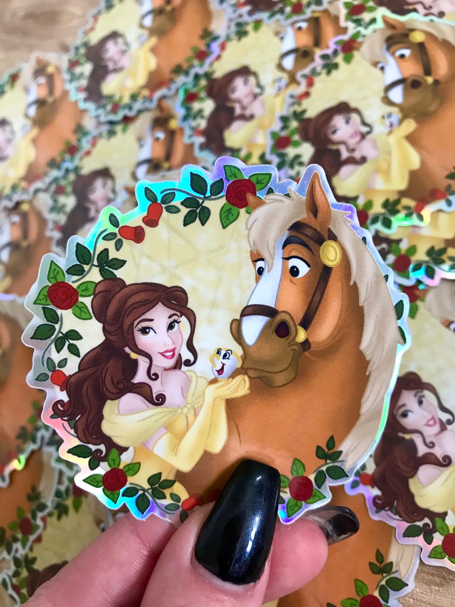 Belle & Philippe Holographic Sticker | Etsy