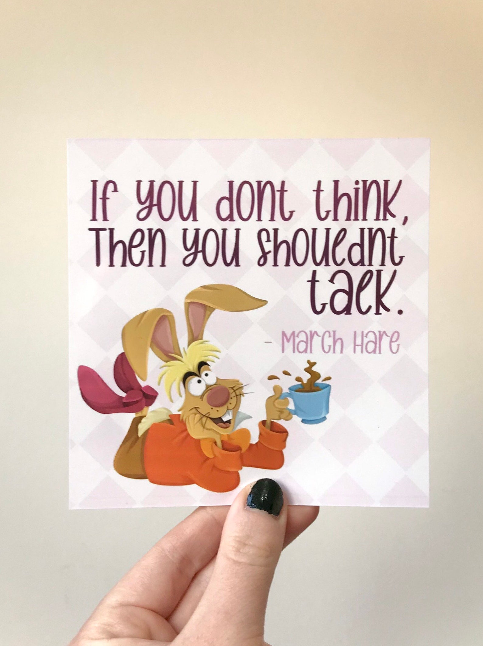 March Hare Quote Mini Print Etsy