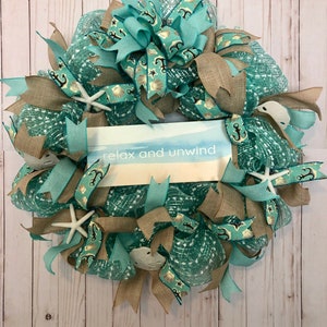 Relax and unwind summer wreath, beach house wreath, poolside wreath, vacation wreath