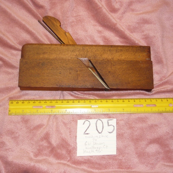 205 Antique Wood Plane G W Denison Winthrop, Conn