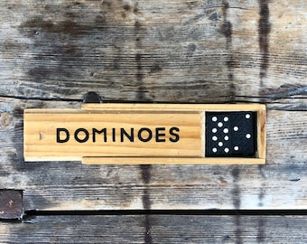 jeu de dominos vintage, ENSEMBLE NON COMPLET, pas pour jouer, domino en bois pour bricoler