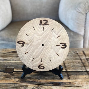 Unfinished wooden wall clock face, DIY circle shape wood clock, Oak wood clock base, Wood crafting, Clock craft material