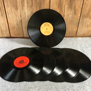 Vinyl Record for crafting, VERY SCRATCHED, Used Vinyl Record Albums, Lot of 6  12", without covers