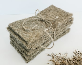 Natural Flax Fiber Growing Mat for Microgreens, Set of 10 Biodegradable Seedling Pads