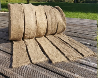 Natural linen fibre, flax tow 10cm width, eco flax filling fiber for crafting, linen insulation, ecological for construction