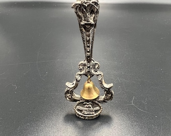 Vintage Captiva Island Florida Bell, Pewter Souvenir Bell, Nicholas Gish Bell Stand, Coastal Decor Collectible, Florida Keepsake Gift