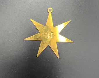 Vintage O star medal orden, crown O letter metal order, medallion, pendant, Sporrong, Sweden