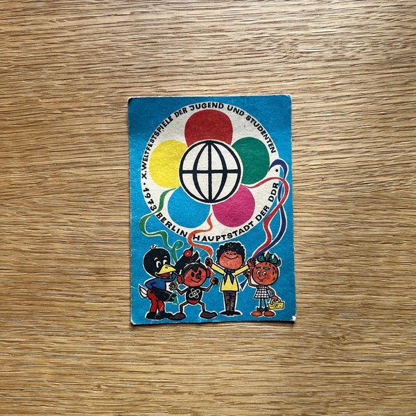 Vintage greeting cards, retro postcard Germany, Hauptstadt der DDR, Berlin, X. Weltfestspiele der jugend und studenten 1973