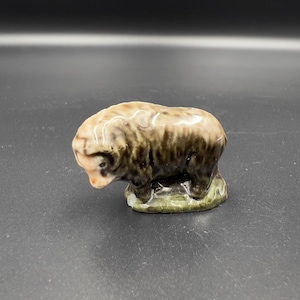 Vintage Wade England Bison Figurine: Collectible Ceramic Whimsies