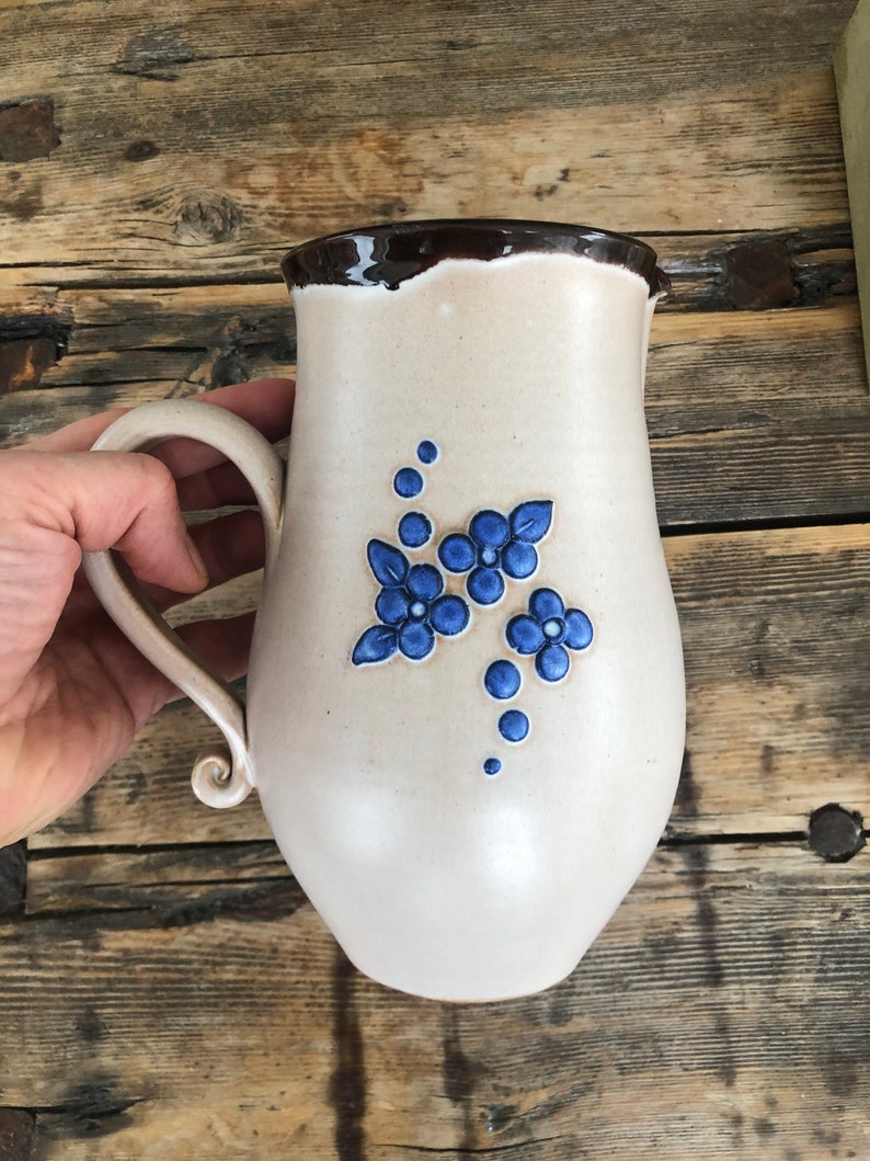Vintage Pottery Pitcher Handmade Ceramic Pitcher Home Decor Etsy