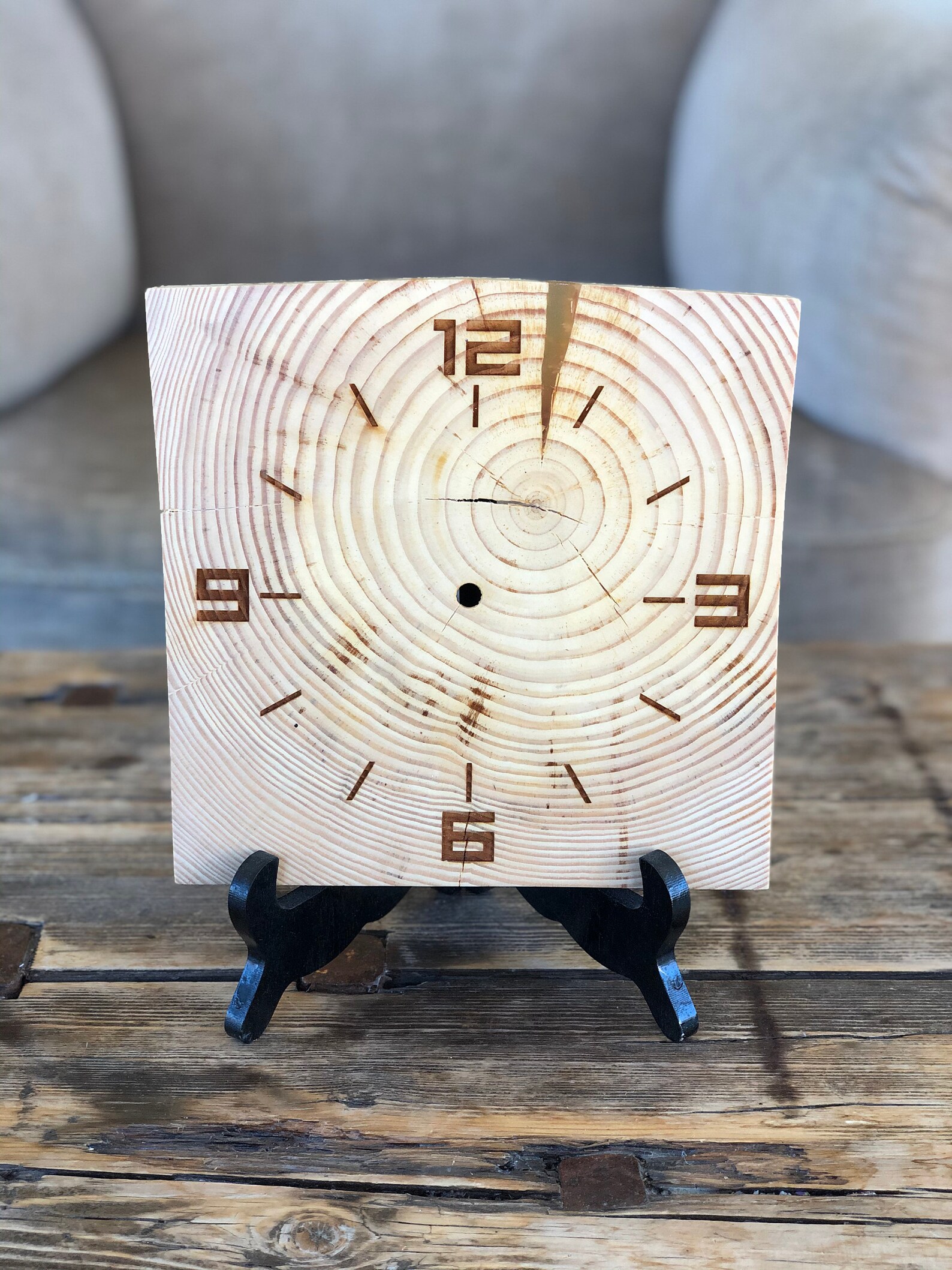 Unfinished Wooden Wall Clock Face DIY Square Wood Clock Pine Etsy