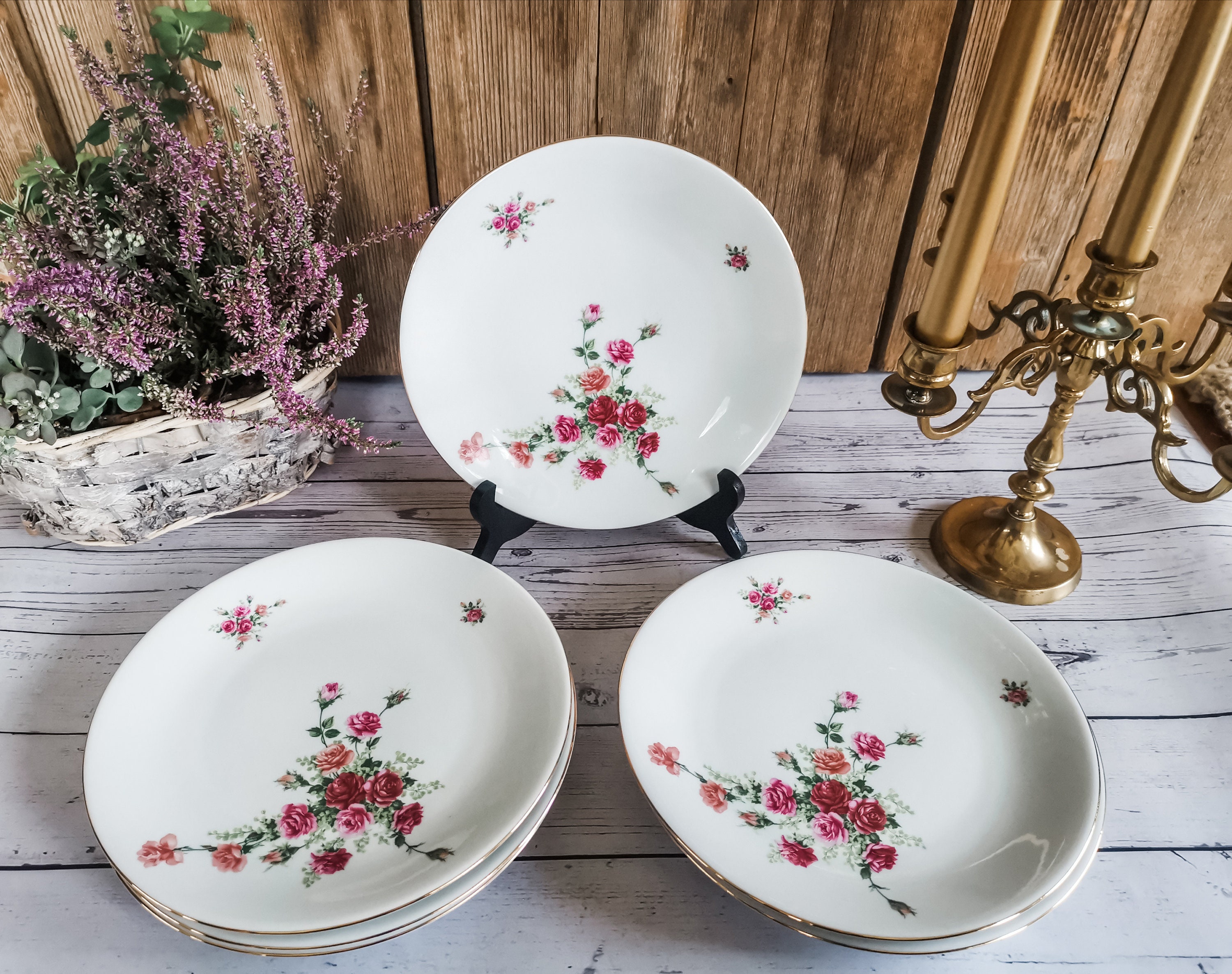Bavaria rose plates - Etsy 日本