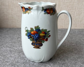 Vintage Victoria China Czechoslovakia Pitcher, Fruit Decor
