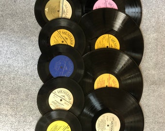 Vinyl Record for crafting, Used Vinyl Record Albums, Lot of 9 in two sizes, without covers