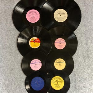 Vinyl Record for crafting, Used Vinyl Record Albums, Lot of 8 different sizes, without covers, perfect set for try