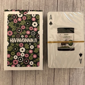 Vintage Spielkarten, Blumenmuster, Spielkarten für Damen, neues komplettes Set, Tactic Games Oy. Pori, Finnland, Hyvinvoinnin.fi