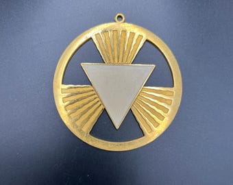 Vintage triangle medal orden, Masonic metal order, Bifrostorden medallion, pendant, Sporrong, Sweden