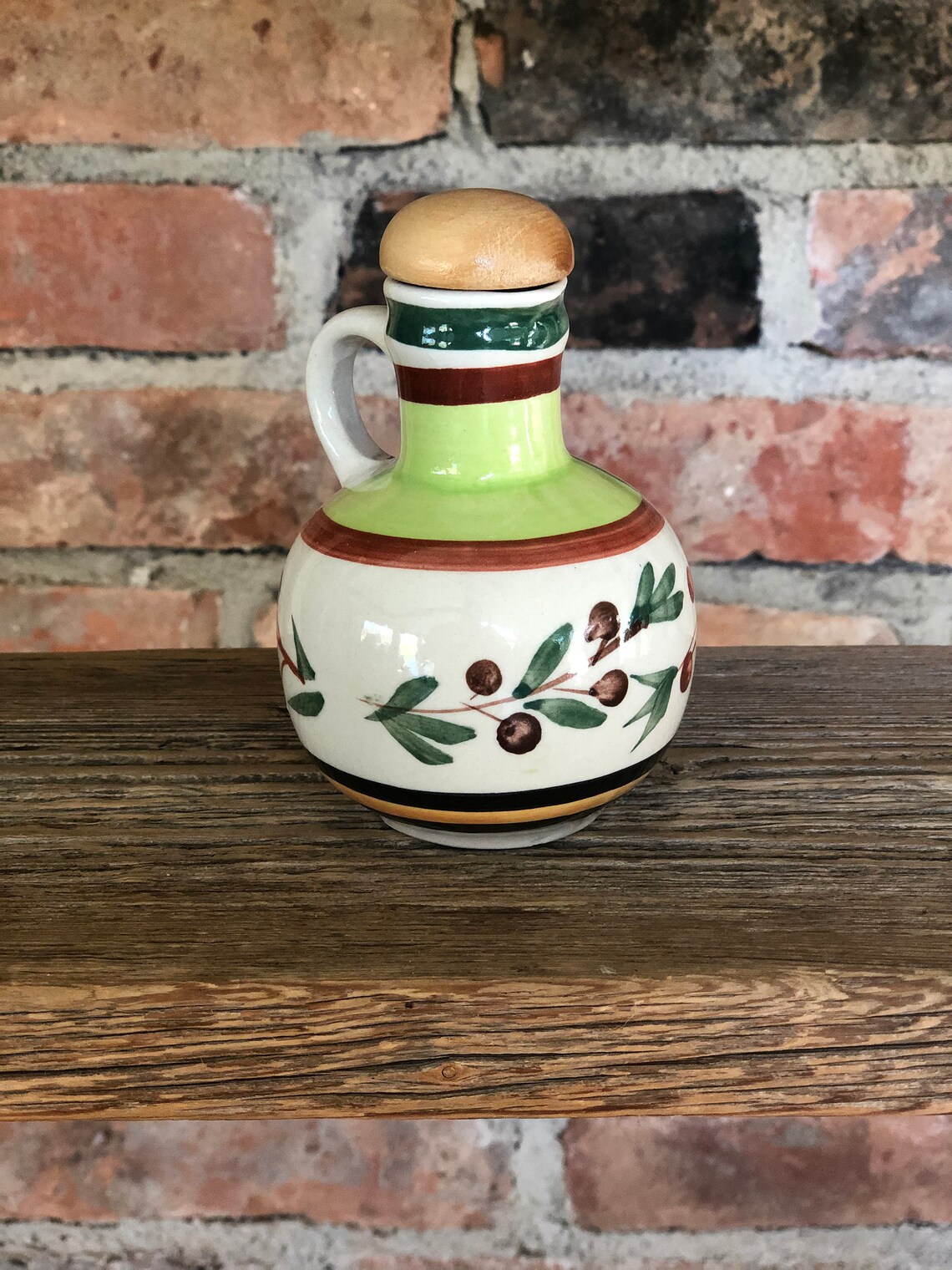 Vintage Olive Oil Bottle Ceramic oil jug Handmade pottery Etsy